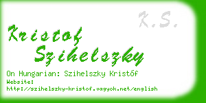 kristof szihelszky business card